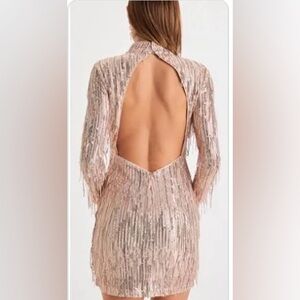 Lulus Sequin Fringe Mini Dress new with tags never worn